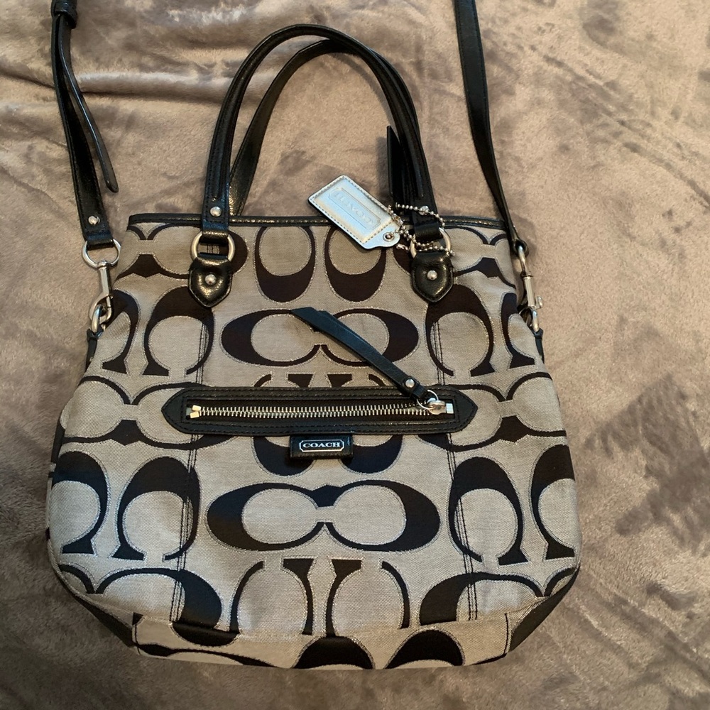 Coach black and silver